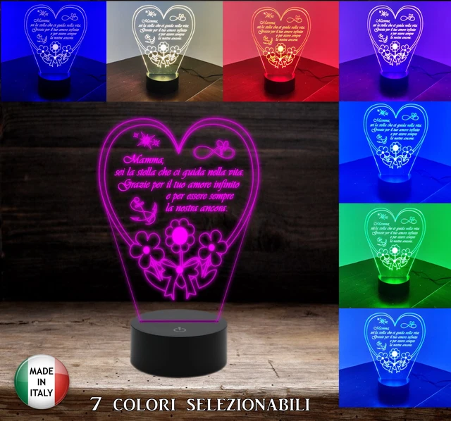 IDEE REGALO PER Festa della mamma Regali compleanno mamma Lampada led 7  colori EUR 29,99 - PicClick IT