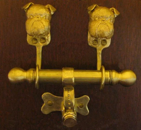 BRUSSELS GRIFFON, natural ears, Bronze DUET Door Knocker