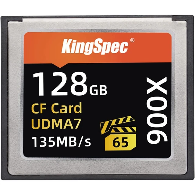 Compact Flash Cf Carte 128GB 4K 135MB/S Carte Mémoire Video UDMA7 Photographie
