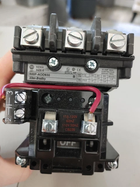 Allen Bradley 500F-AOD930 Ser. B NEMA Size 0 Open Contactor CB236 110V Coil