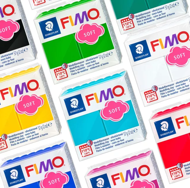 FIMO SOFT POLYMER MODELLING OVEN BAKE CLAY 57g CHOOSE FROM OVER 20 COLOURS