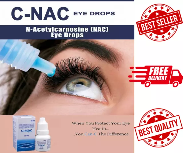 2 X C-NAC Gouttes pour les yeux Cure Cataracte Carnosine NAC Glaucome...