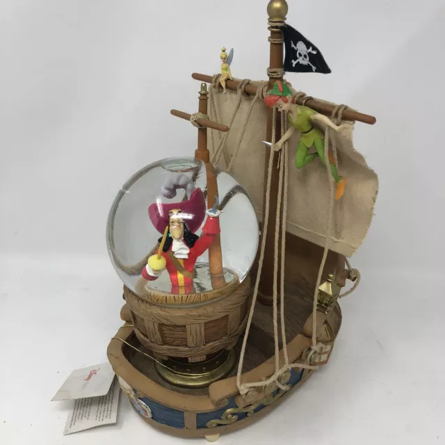 Disney Snow Globe Peter Pan's Pirate Ship Showdown Hook BOX You Can Fly Light Up