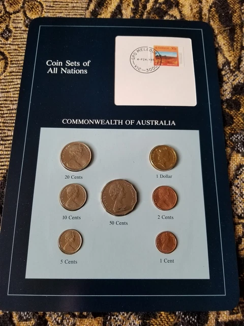 Coins of All Nations - Coins & Stamp Set - Australia 1984-1985