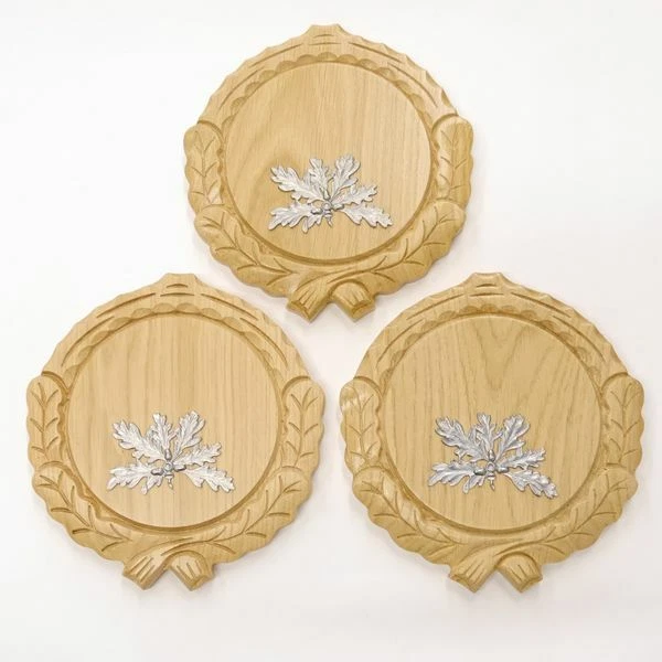3 Pieza Keilerschilder Tallado Claro Af 14 CM Con 3x 6-blättrigen