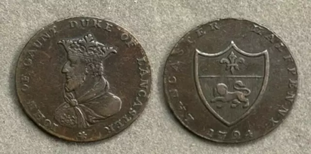 Choice Vf 1794 John Of Gaunt Duke Of Lancaster Half Penny Conder Token