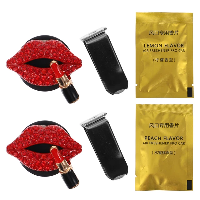 2 Sets Clip Sur Assainisseur D'air Agrafe De Parfum Accessoires Bling Strass