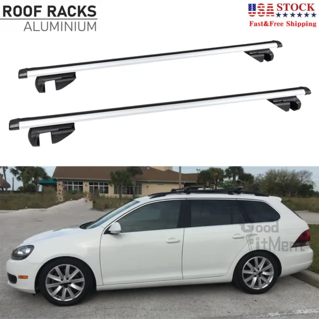48" Roof Rack Top Cross Bars Luggage Cargo Carrier Lock For VW Jetta Wagon 01-14