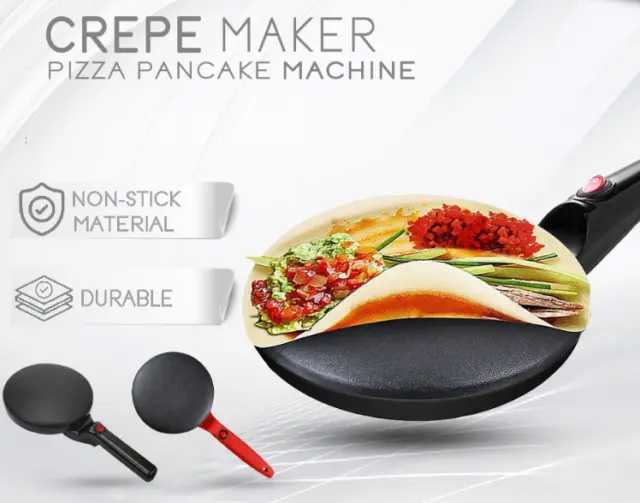 Instant Crepe Maker, 7in Electric Crepe Maker Pizza Pancake Machine