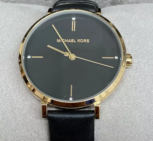 Michael Kors MK7100 Charley Nero Quadrante Cinturino IN Pelle Orologio da Donna
