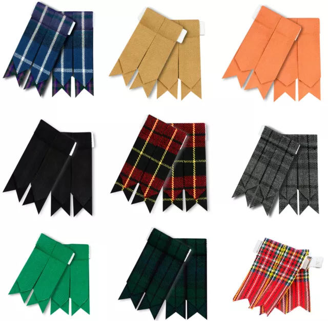 Hm Highland Flashes de Chaussettes Kilt Jarretière Flashes Écossais Motif