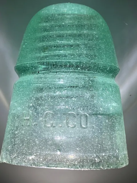 Incredibly Bubbly Fizzy Cd 145 H.g. Co. Glass Insulator , Very Hard To Find, Vnm