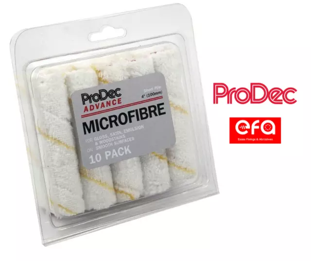 ProDec 100mm 4" Inch Microfibre Short Pile Paint Roller Sleeve Gloss Emulsion
