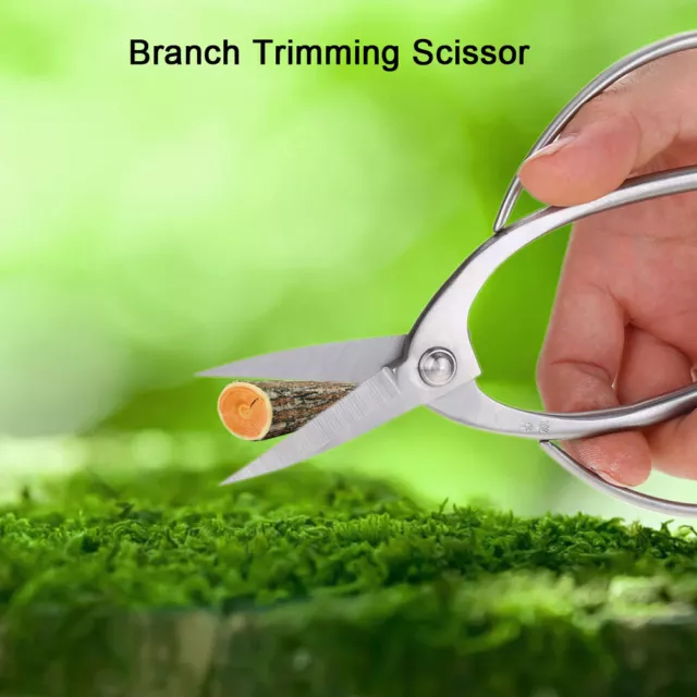 190mm Stainless Steel Bonsai Scissors Shear Root Branch Trimming Pruning Tool HG