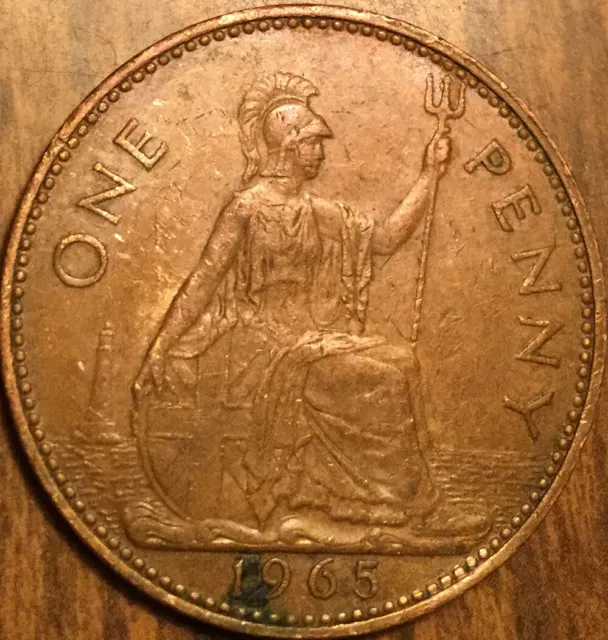 1965 Uk Gb Great Britain One Penny