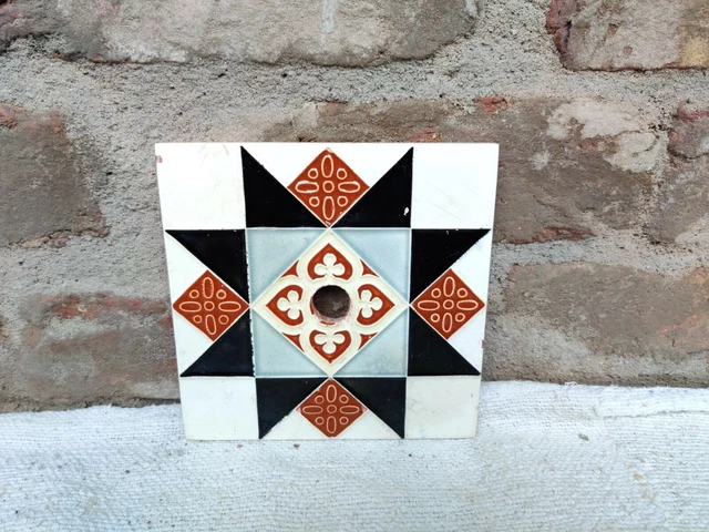 Vintage Majolica Decorative Art Nouveau Architecture Furniture Tile Japan CT101
