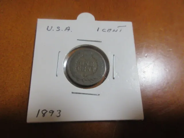 usa 1 cent coin 1893 indian head nice coin
