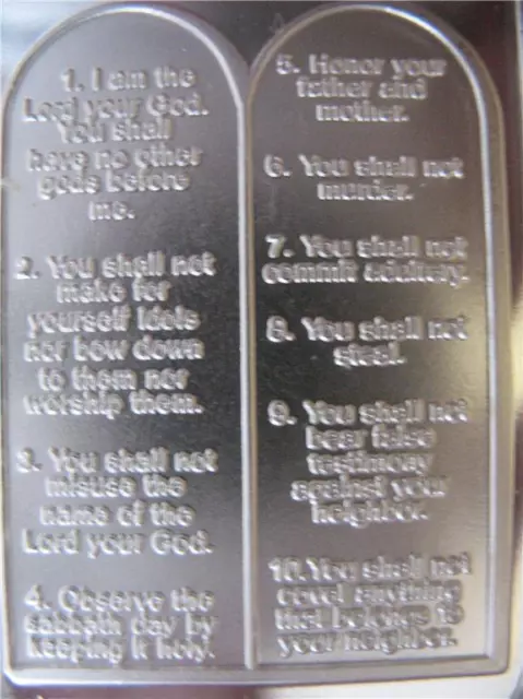 1-Oz Art Bar Engravable The Ten Commandments Perfect Gift Pure Silver .999 +Gold