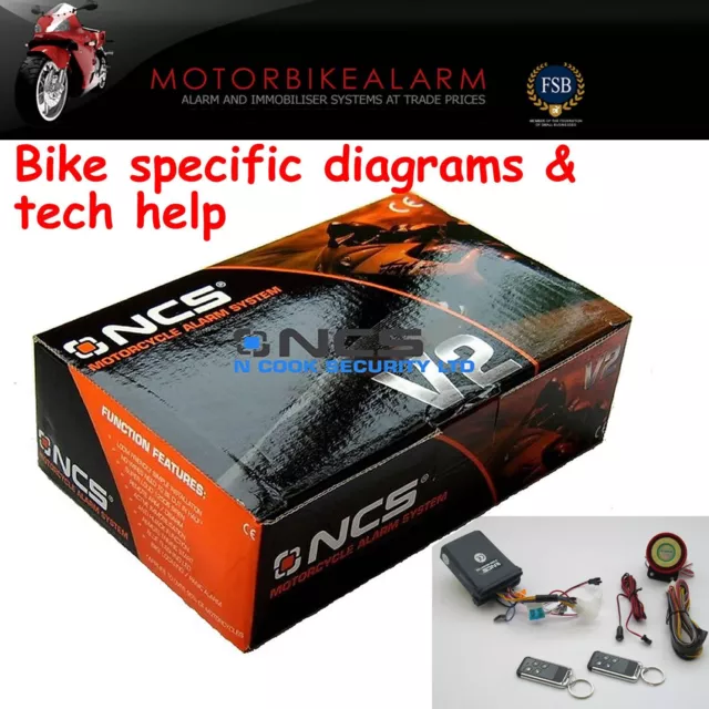 Ncs V2 Motorbike Bike Motorcycle Alarm & Immobiliser Remote Control Start