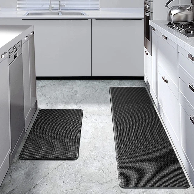 Juego de alfombras de cocina GUSUWU de 2 piezas, estera antideslizante, impermeable a prueba de aceite X