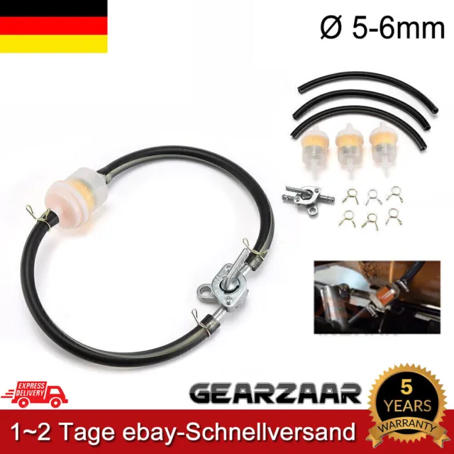 Universal Benzinhahn Filter Schlauch Schellen Set Ø 5-6mm mit 6 Schlauchschellen