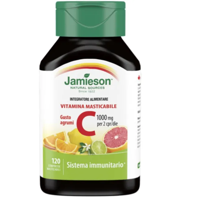 JAMIESON Vitamina C 1000 Masticabile 120 cpr. Gusto AGRUMI