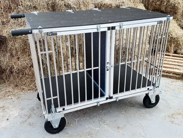Chariot Titan 1 & 2 couchettes GIANT Aluminium Dog Show avec roues tout terrain 8"