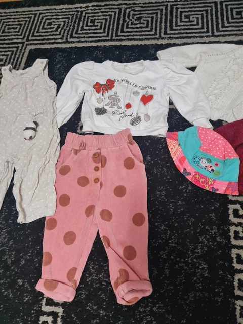 #C67💜 Huge Bundle Of Baby Girl Clothes 12-18months NEXT GEORGE DISNEY RIVER PUM 14