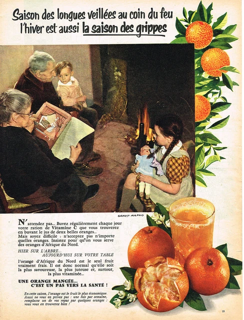 PUBLICITE ADVERTISING 014   1958   L'ORANGE de  l'AFRIQUE DU NORD