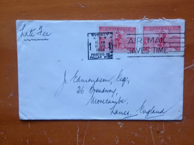 1936 Australia Tasman Cable Cover By Private Maker Sydney Machine Cancel Used