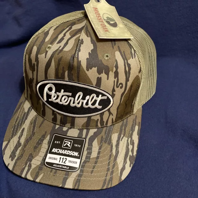 Mossy Oak Bottomland Camo peterbilt richardson 112 Snapback Trucker Hat Cap