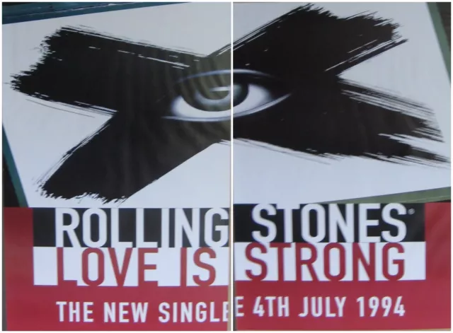 2-PANEL 80X60" HUGE SUBWAY POSTERS~Rolling Stones 1994 Love Is Strong 2x 40x60"