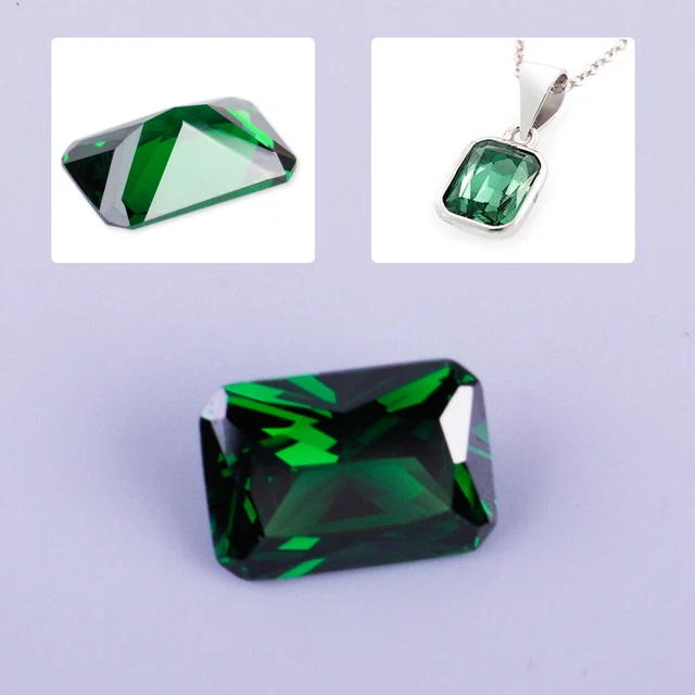 10x14mm Unheated Green Sapphire Emerald Diamond Loose Gemstone Necklace Ring lp