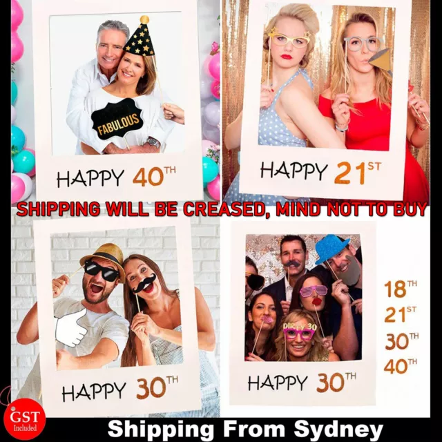 18th 30th 40th Photo Booth Props Picture Frame Wedding Birthday Party Decoration