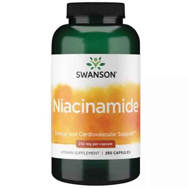 Swanson Niacinamide 250 mg 250 Capsules, Energy & Metabolism Support