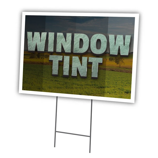 Window Tint Yard Sign & Stake Coroplast Auto Repair Shop Mechanic Car Truck