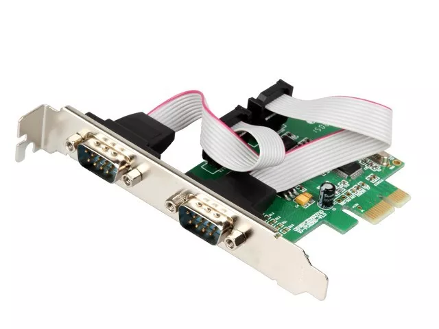 IOCrest PCIe to 2 Ports RS232 DB9 Serial Controller Card - IO-PCE382-2S WCH382