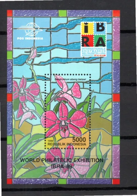 Indonesia 1999 sheet Flowers/IBRA stamps (Michel Block 146) nice MNH