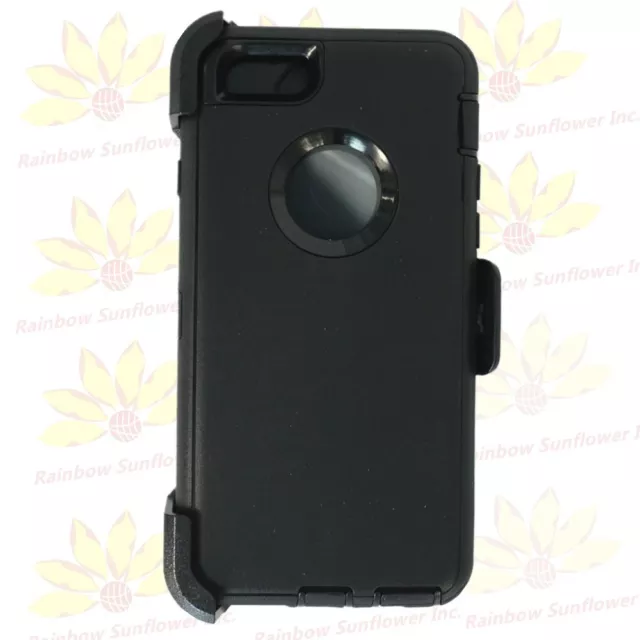 Black for iPhone 6S Plus Defender Case Cover w/(Belt Clip fits Otterbox)