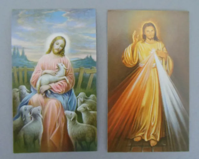 Andachtsbilder Guter Hirte Barmherziger Jesu 2 Stück Heiligenbilder 10x 6 cm N12