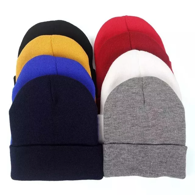 Beanie Hat Mens Ladies Slouch Winter Woolly Ski Knitted Womens Warm UK