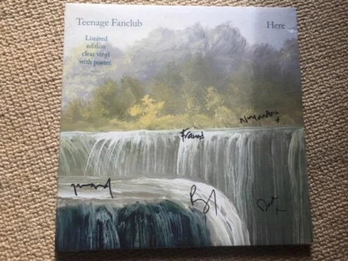 Teenage Fanclub - Here 12”  Clear Vinyl LP Signed Autographed Sealed