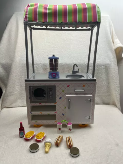 American girl Campus snack cart with a few accessories