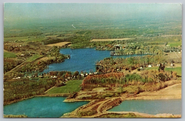 Aerial View Lime Lake Cattaraugus County New York NY Postcard UNP VTG Dexter