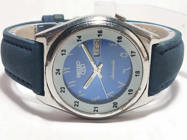 Vintage Seiko Automatic Movement Day Date Analog Dial Wrist Watch F4
