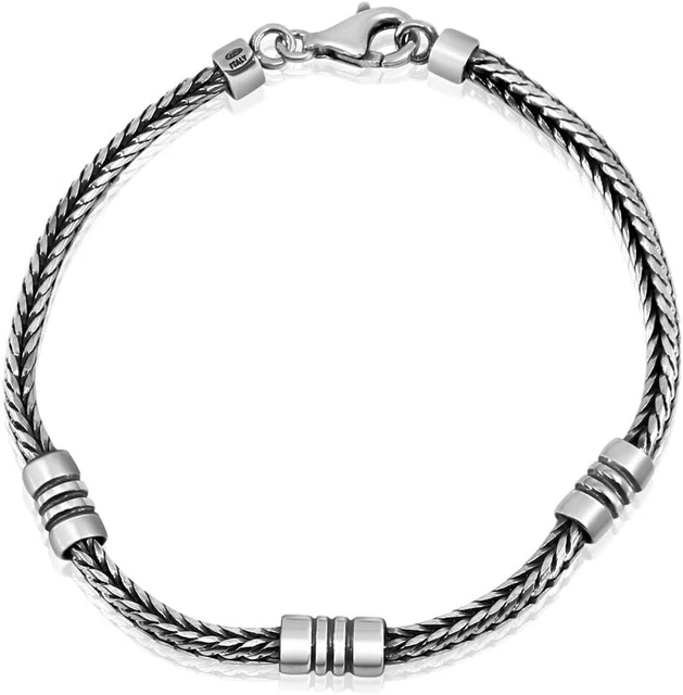 VY JEWELRY Capri Breeze - Italian 925 Sterling Silver Men Bracelet - Sizes 7...