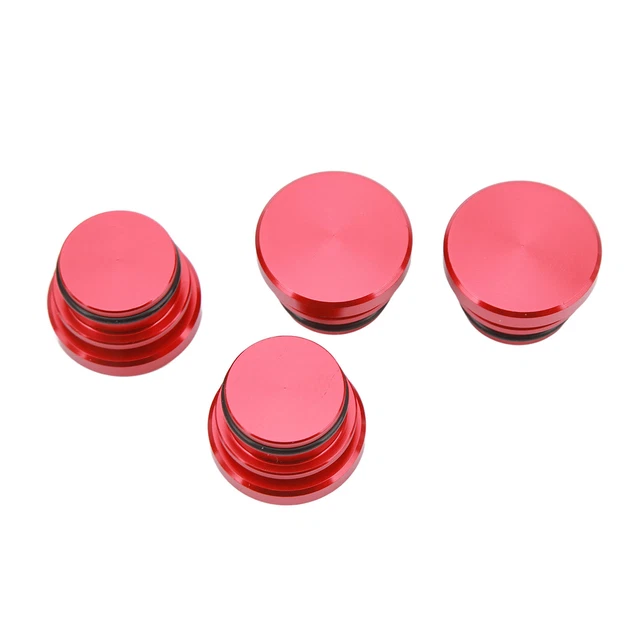 4Pcs Red Cigarette Lighter Plug Socket Cover Aluminium Alloy Power Outlet Dust C