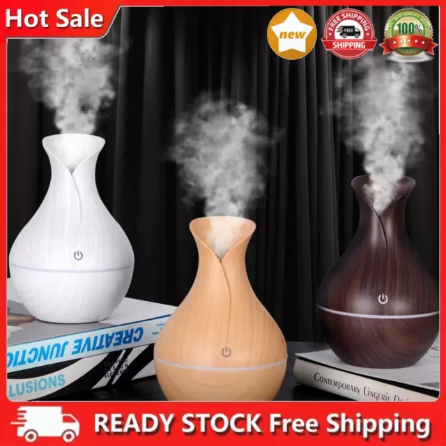 USB Charging Ultrasonic Air Humidifier Wood Grain Mist Maker Defusers for Home