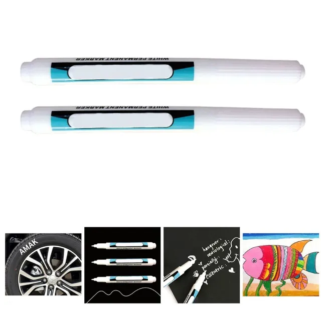 2 pz penne marcatrici bianche permanenti per battistrada pneumatici auto imperme
