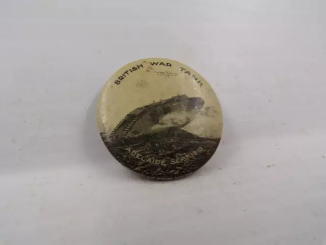 1918 British War Tank - Unley Adelaide September pin back badge             1956